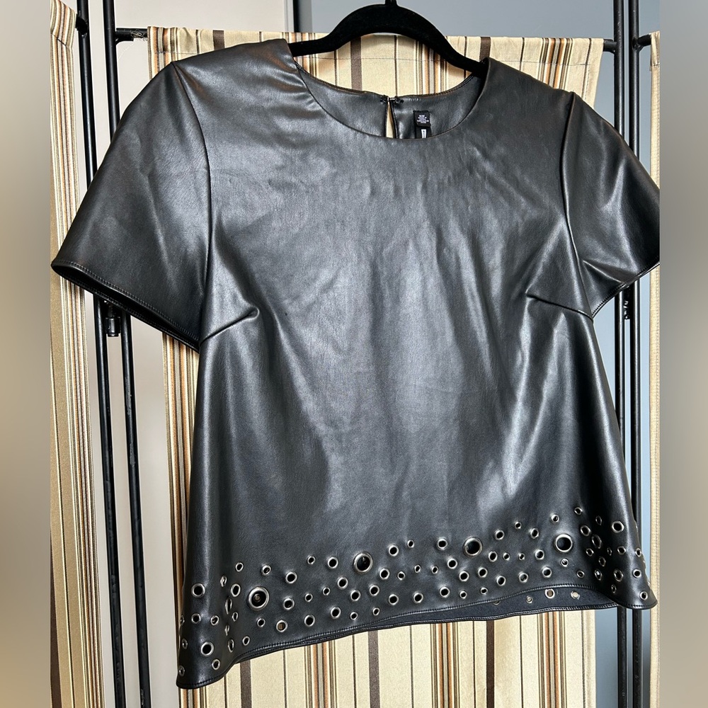 Design Lab Lord &Taylor PU top